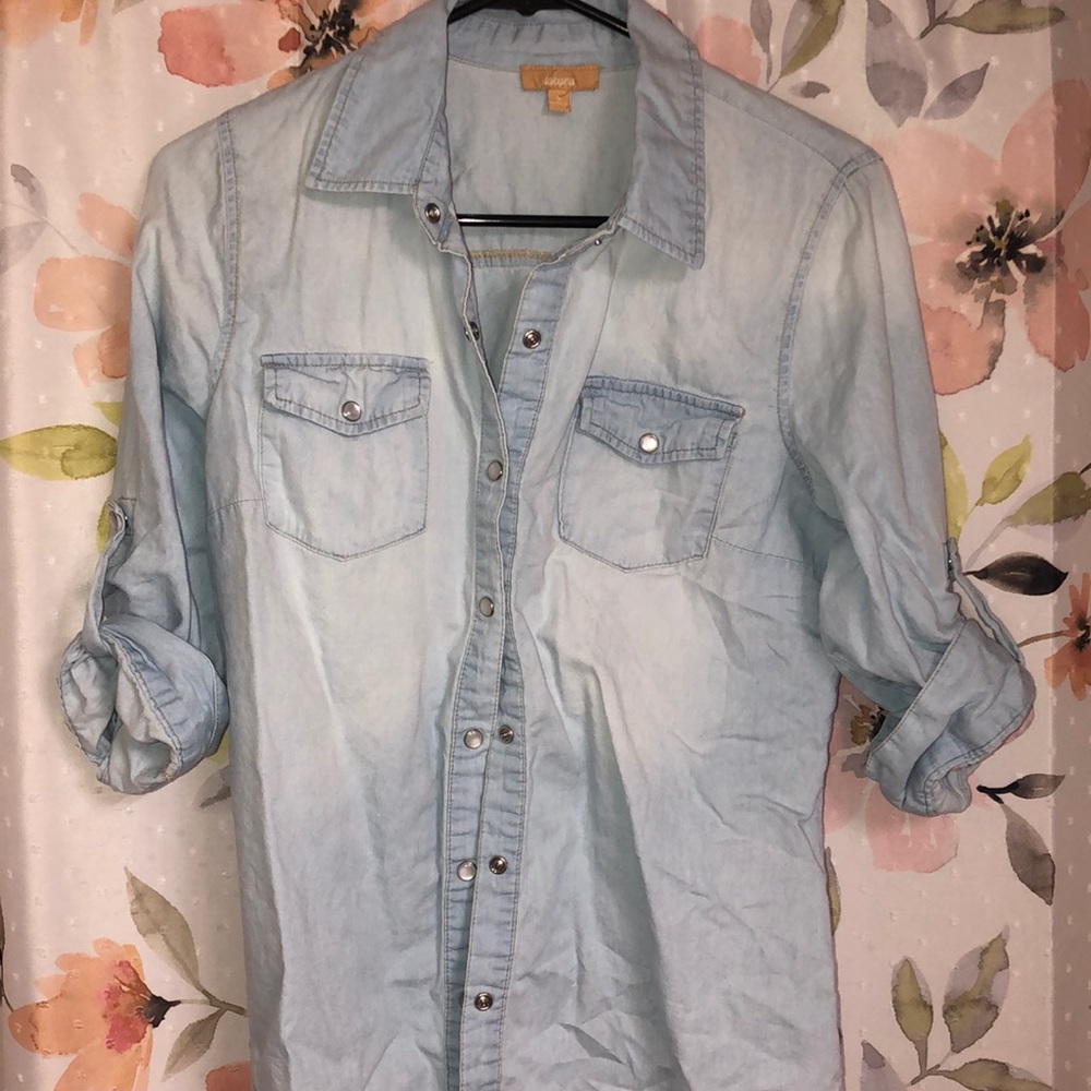Half-Sleeve Denim Shirt